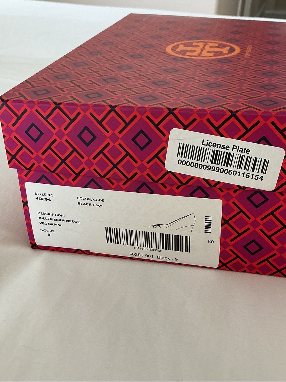 Tory Burch Black Leather Logo wedge - Picture 4 of 4